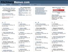 Tablet Screenshot of fitchburgmenus.com